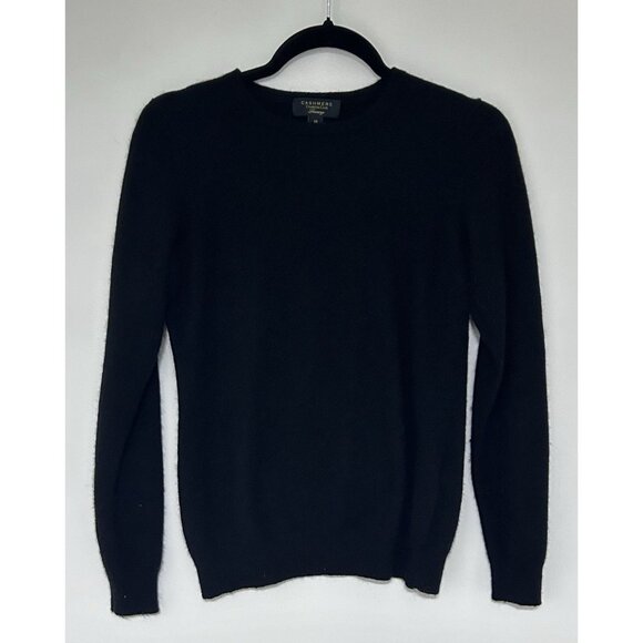 Charter Club Sweater Womens Black Cashmere Crew Neck Pullover Soft Luxury XS - Picture 1 of 7